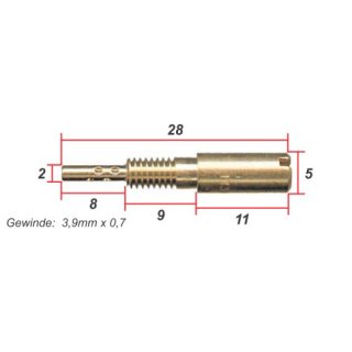 Leerlaufdüse 28mm lang; #17,5 für Mikuni