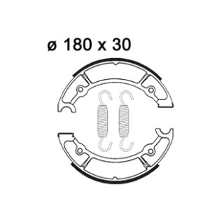 Bremsbacken AP RACING LMS886, 180x30 mm Duplex YAM DS-7, vorne