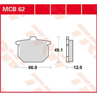 Bremsklötze TRW MCB062 oder SBS 508HF
