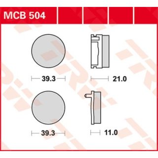 Bremsklötze TRW MCB504 oder SBS 525HF