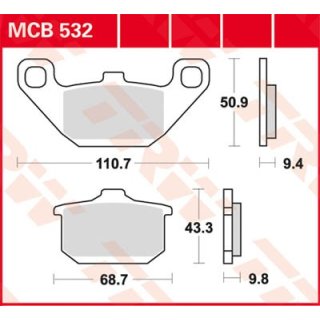 Bremsklötze TRW MCB532 oder SBS 557HF