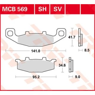 Bremsklötze TRW MCB569 oder SBS 597HF