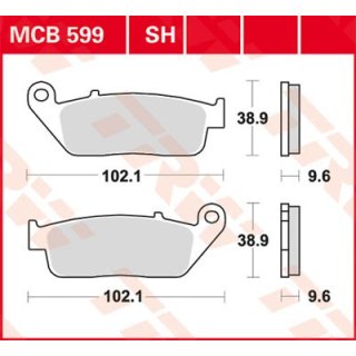 Bremsklötze TRW MCB599 oder SBS 630HF