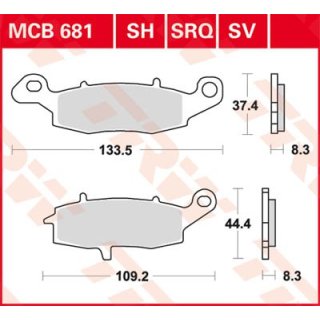 Bremsklötze TRW MCB681 oder SBS 704HF