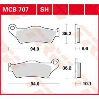 Bremsklötze TRW MCB707 oder SBS 742HF