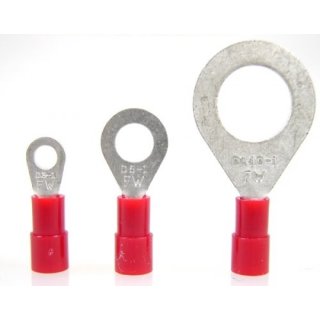 Ringkabelschuhe 0,5 bis 1,5 mm², rot; 3,7 mm für M3,5