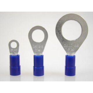 Ringkabelschuhe 1,5 bis 2,5 mm², blau; 6,4 mm für M6