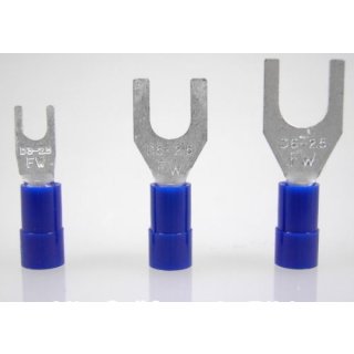 Gabelkabelschuhe 1,5 bis 2,5 mm², blau isoliert; 4,3 mm für Schrauben M4