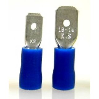 Flachstecker 1,5 bis 2,5 mm², blau isoliert; 4,75 mm breit