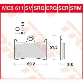 Bremsklötze TRW MCB611 oder SBS 634HF