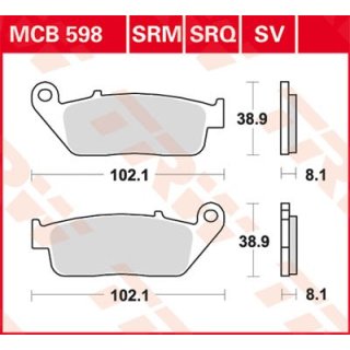 Bremsklötze TRW MCB598 oder SBS 627HF