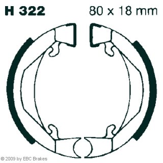 Bremsbacken EBC H322; 80x18 mm mit Federn