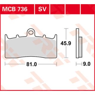 Bremsklötze TRW MCB736 oder SBS 778HF