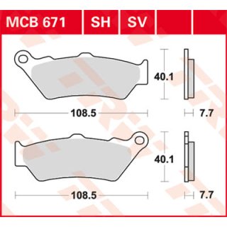 Bremsklötze TRW MCB671 oder SBS 674HF