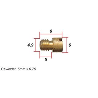 Hauptdüse für Mikuni, Kopf 6mm,  #47,5; Orig. Mikuni