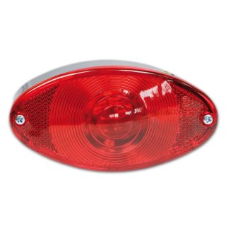 Rücklicht Cat-Eye, chrom, rotes Glas