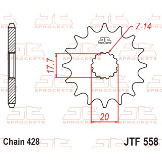 Ritzel YAM DT125R, TZR125 TDR125  428/16
