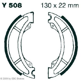 Bremsbacken EBC Y508; 130x22 mm Duplex