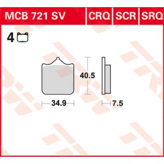 Bremsklötze TRW MCB721SV