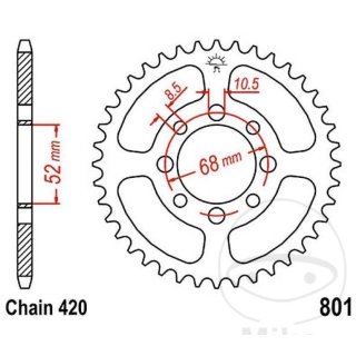 Kettenrad SUZ LT/GT/RV/TS50, KAW AE/AR50/80, 38 Zähne