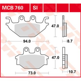 Bremsklötze TRW MCB760 oder SBS 810HF