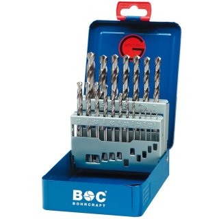 HSS-Bohrer-Satz geschliffen, 1-10 mm x 0,5 mm steigend; 19-teilig