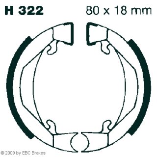 Bremsbacken MCS828; 80x18 mm