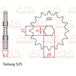 Ritzel Grobverzahnt 530; 17Zähne