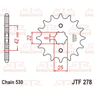 Ritzel HON CB250K,CJ250T, 17 Zähne, Teilung 530
