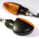 Mini-Blinker ARROW kurz, gelbes Glas, M8, E-gepr.