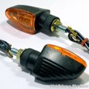 Mini-Blinker ARROW GROOVED lang, gelbes Glas, M8