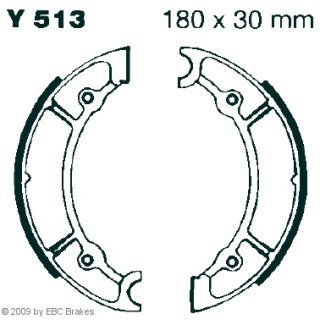 Bremsbacken EBC Y513; 180x30 mm Duplex, YAM DS-7, vorne