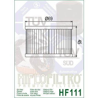 Ölfilter HIFLO HF111, Honda